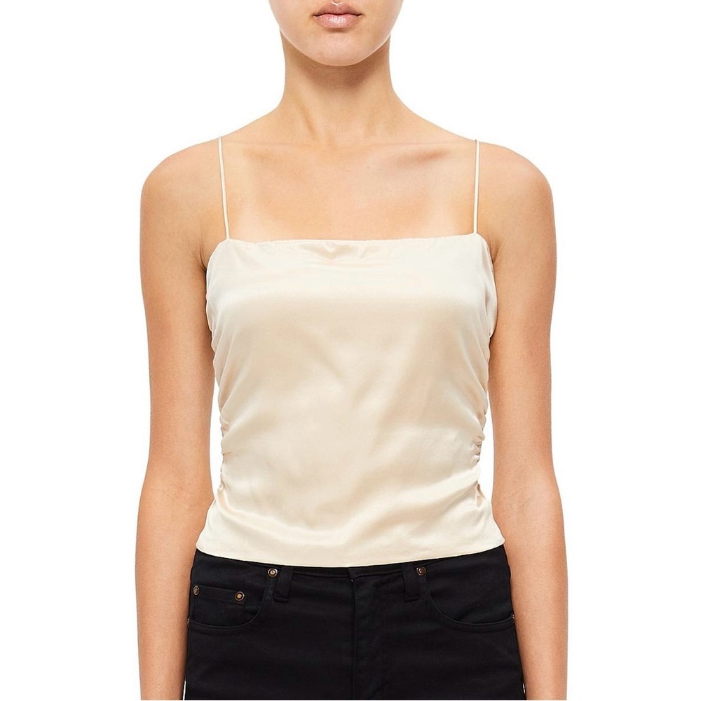 Reformation Lucrezia 100% silk ruched camisole tank top. 🤎